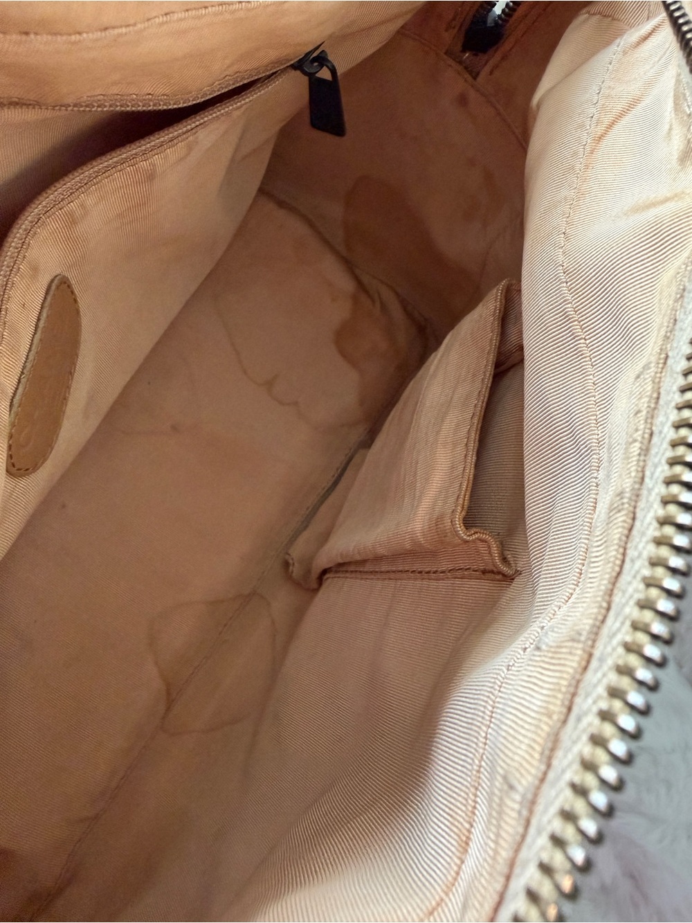Vintage CHANEL Surpique Tan Wild Stitch Quilted Calfskin Bowler Bag from Paris - Picture 10 of 12